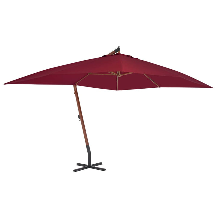 Umbrelă În Consolă Cu Stâlp Din Lemn, , 400 X 300 Cm