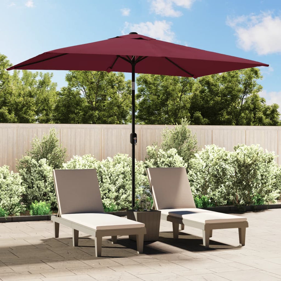 Umbrelă De Soare Exterior Stâlp Metalic, Bordo, 300X200 Cm