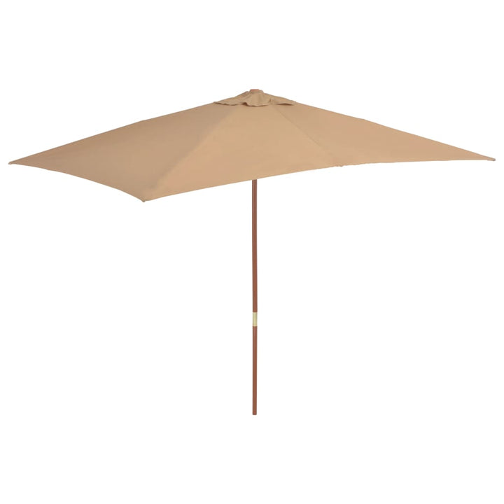 Umbrelă De Soare Cu Stâlp De Lemn, 200 X 300 Cm, Alb