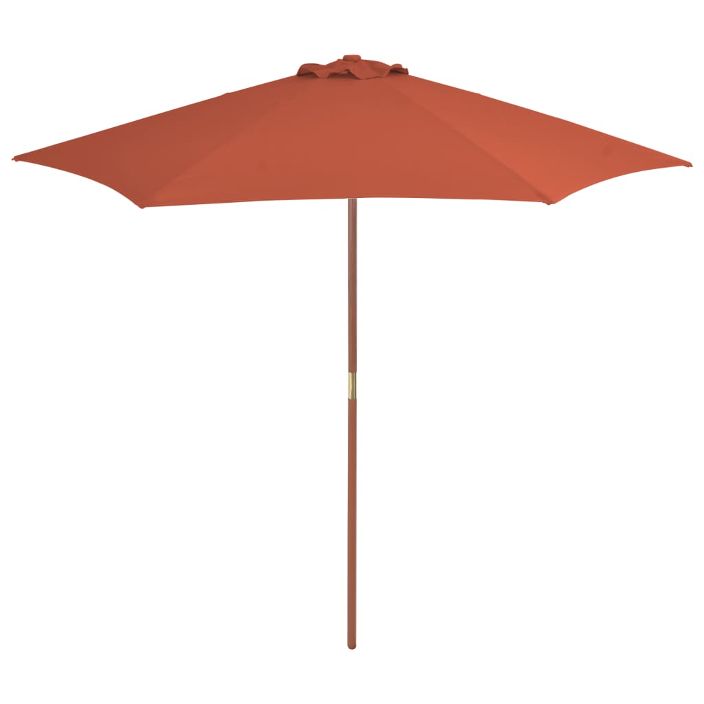 Umbrelă De Soare Cu Stâlp De Lemn, Alb , 270X270 Cm