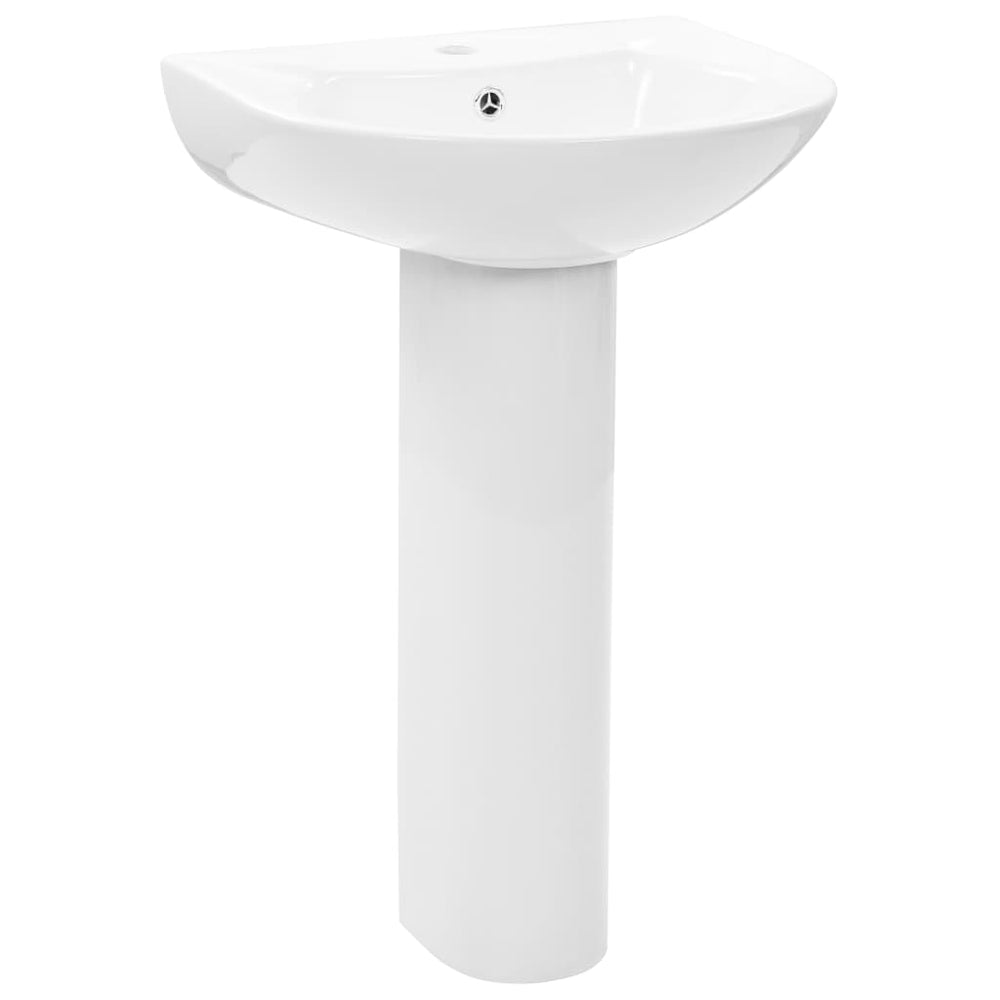Chiuvetă De Baie Cu Piedestal, Alb, 520X440X190 Mm, Ceramică