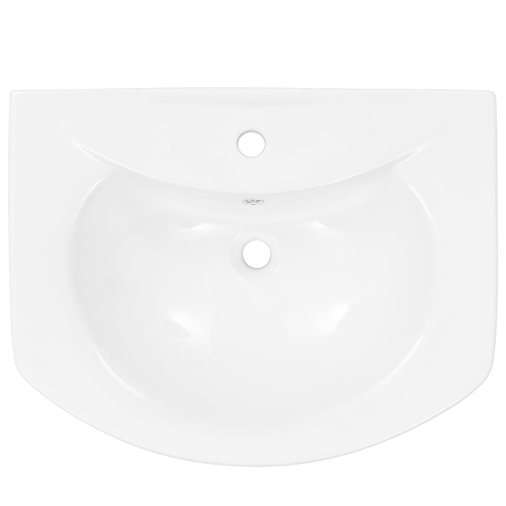 Lavoar Cu Piedestal, Alb, 650 X 520 X 200 Mm, Ceramică