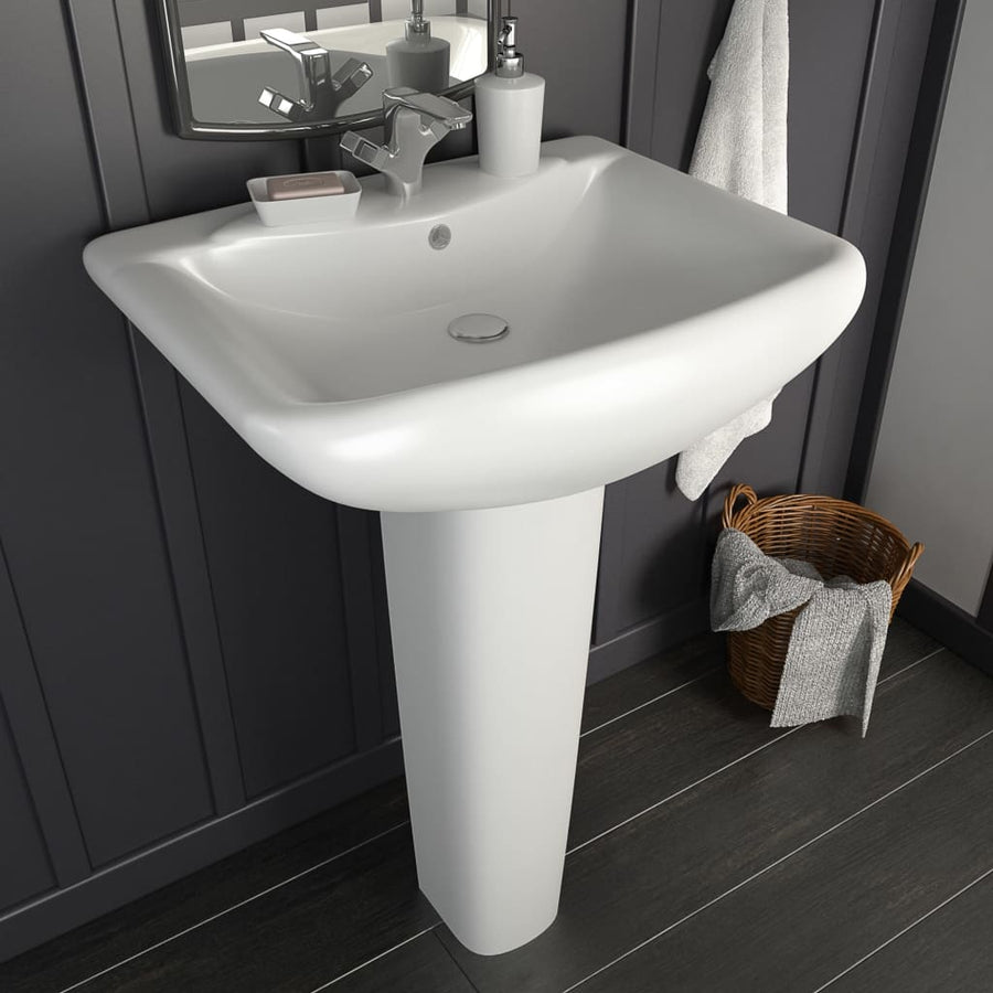 Lavoar Cu Piedestal, Alb, 580 X 470 X 200 Mm, Ceramică