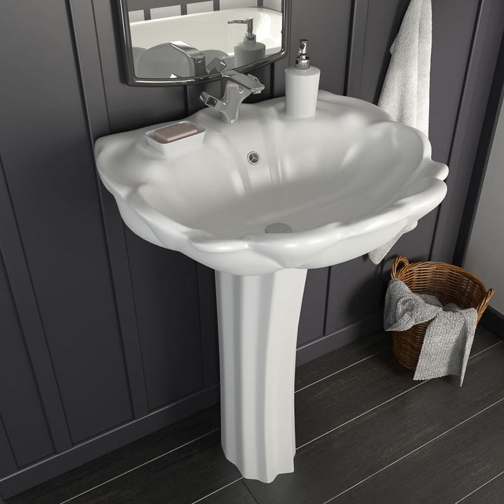 Lavoar Cu Piedestal, Alb, 580 X 510 X 200 Mm, Ceramică