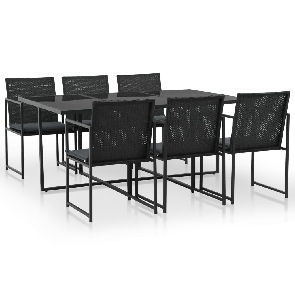 Set Mobilier De Grădină Cu Perne, 7 Piese, , Poliratan