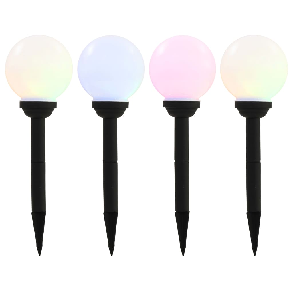 Lămpi Solare De Exterior Cu Led, 8 Buc., 15 Cm, Rgb, Sferic