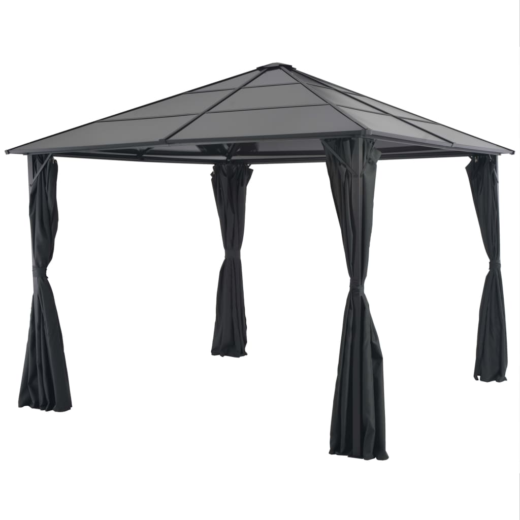 Pavilion Cu Perdea, Negru, 4 X 3 X 2,6 M, Aluminiu