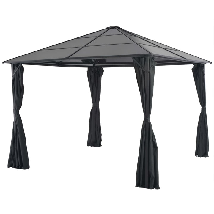Pavilion Cu Perdea, Negru, 4 X 3 X 2,6 M, Aluminiu