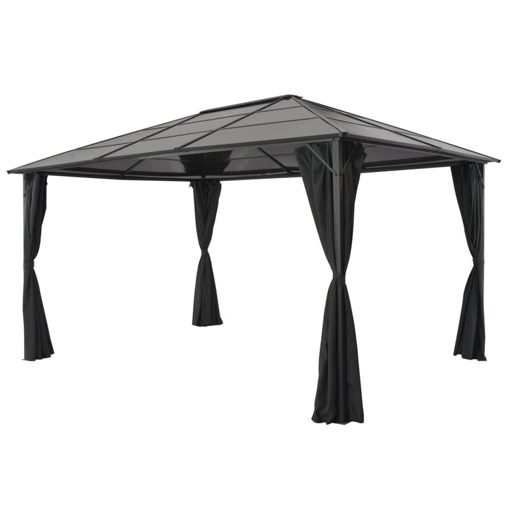 Pavilion Cu Perdea, Negru, 4 X 3 X 2,6 M, Aluminiu
