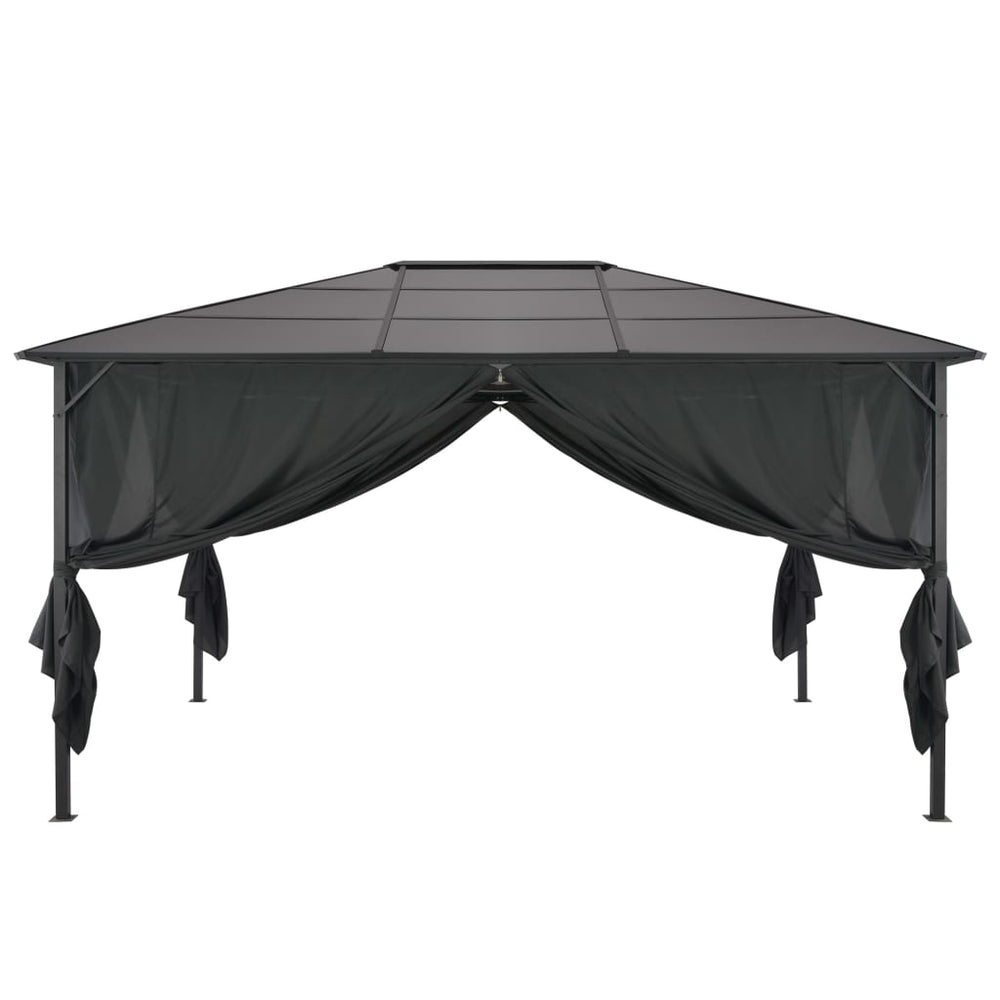 Pavilion Cu Perdea, Negru, 4 X 3 X 2,6 M, Aluminiu