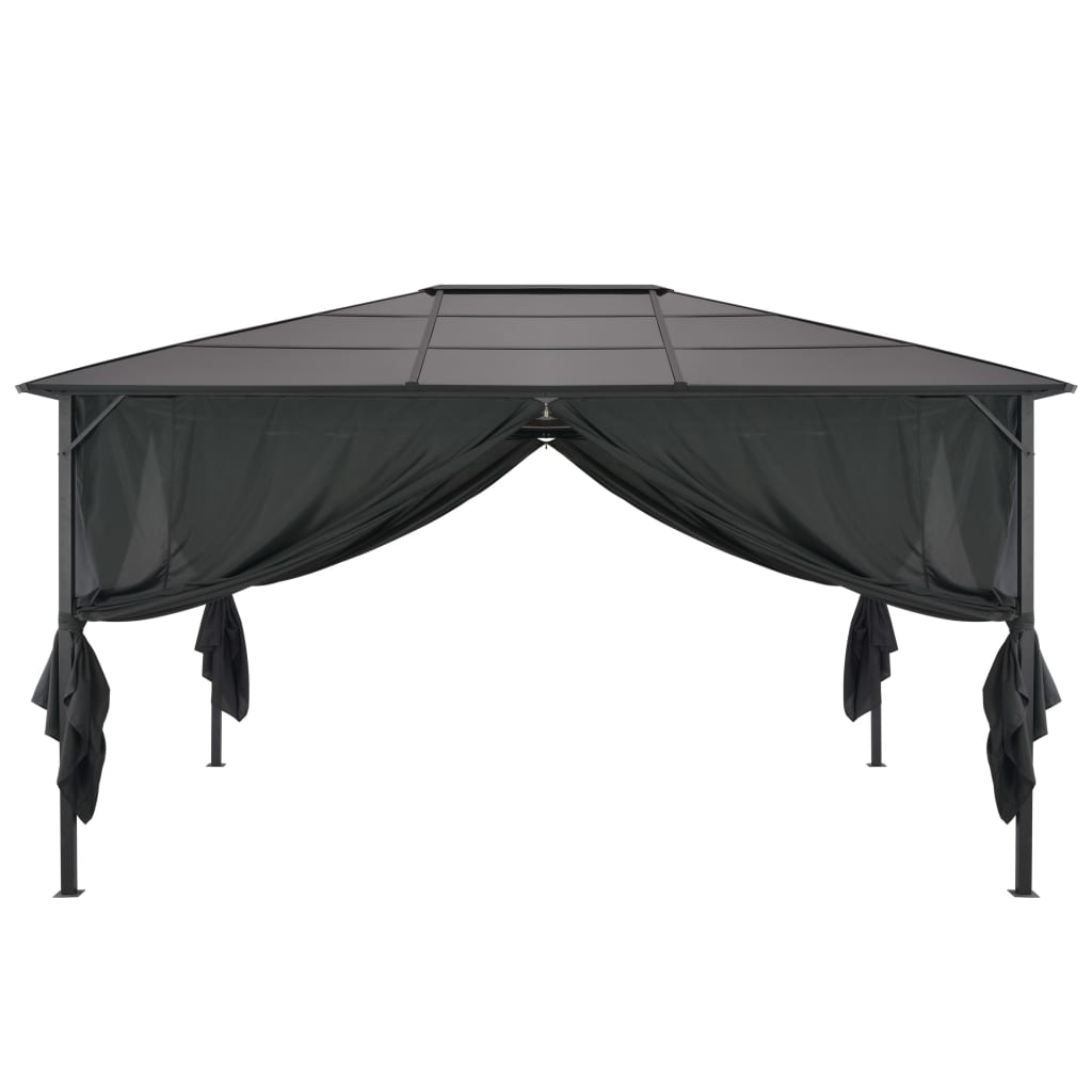 Pavilion Cu Perdea, Negru, 4 X 3 X 2,6 M, Aluminiu