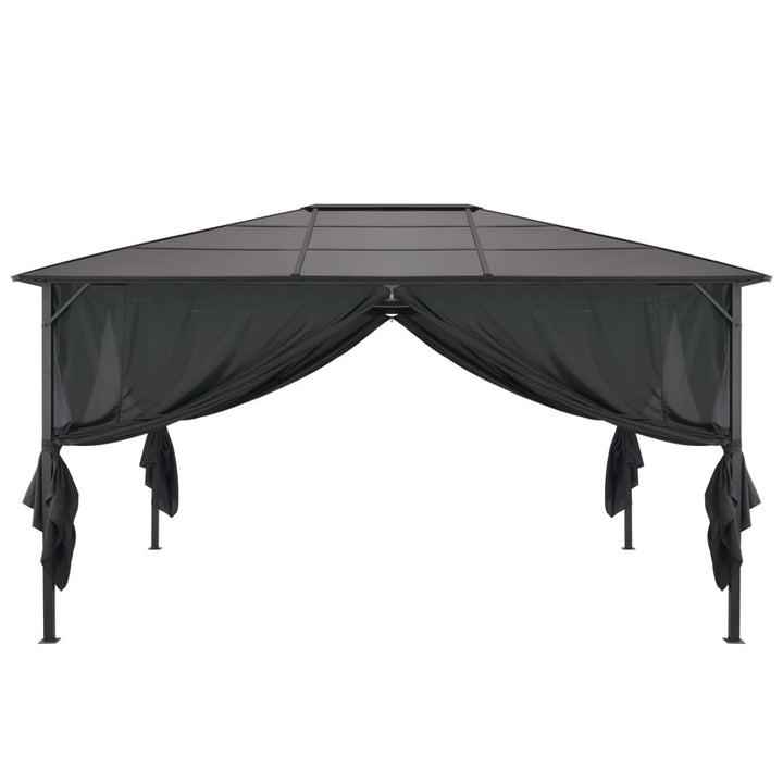 Pavilion Cu Perdea, Negru, 4 X 3 X 2,6 M, Aluminiu