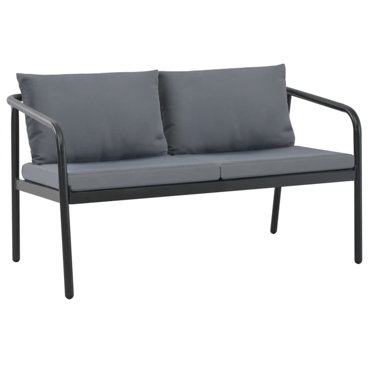 Canapea De Grădină Cu 2 Locuri, Cu Perne, Gri, Aluminiu