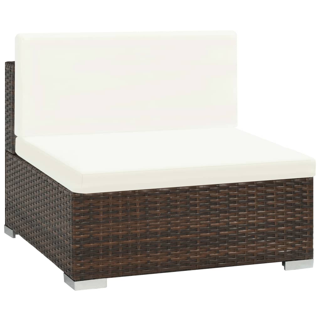 Set Mobilier De Grădină Cu Perne, 8 Piese, , Poliratan
