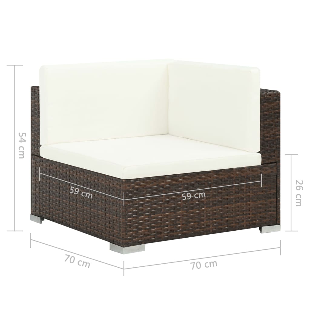 Set Mobilier De Grădină Cu Perne, 8 Piese, , Poliratan