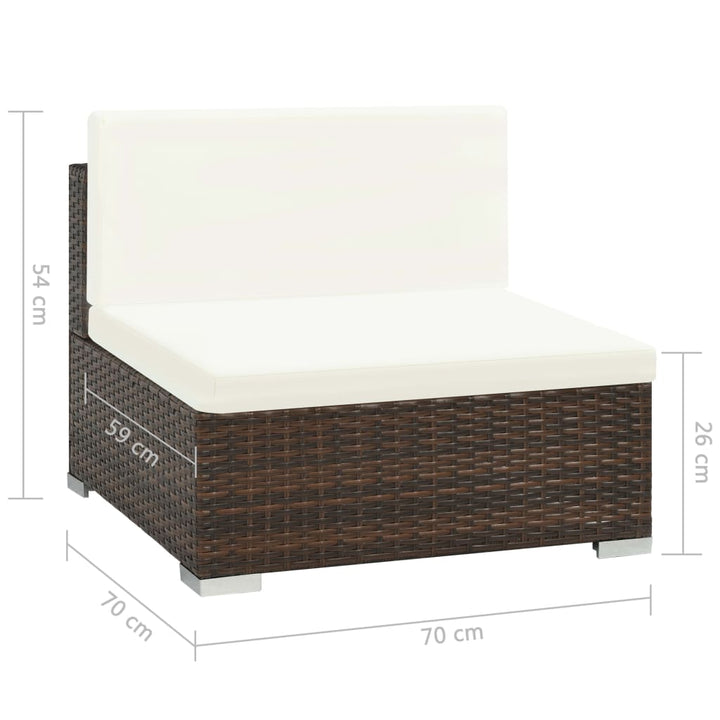 Set Mobilier De Grădină Cu Perne, 8 Piese, , Poliratan