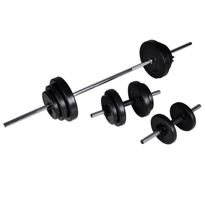 Suport Haltere Genuflexiuni Cu Halteră Și Set Gantere 30,5 Kg