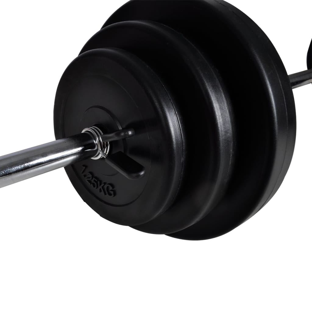 Suport Haltere Genuflexiuni Cu Halteră Și Set Gantere 30,5 Kg