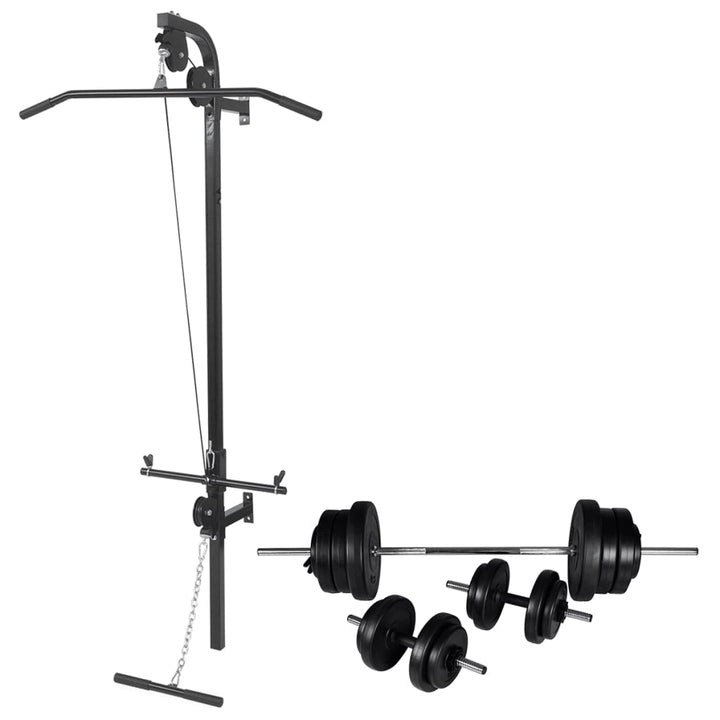 Turn De Forță Montat Pe Perete Cu Set Haltere & Gantere 30,5 Kg