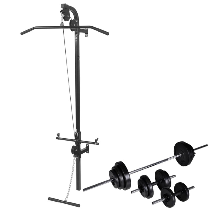 Turn De Forță Montat Pe Perete Cu Set Haltere & Gantere 30,5 Kg