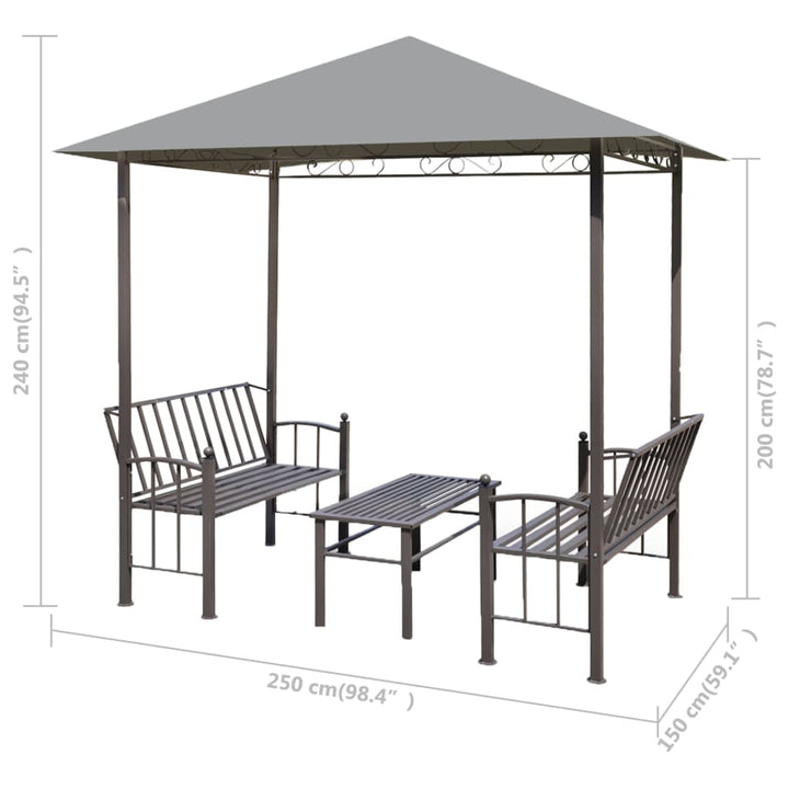 Pavilion De Grădină Cu Masă Și Bănci, , 2,5X1,5X2,4 M
