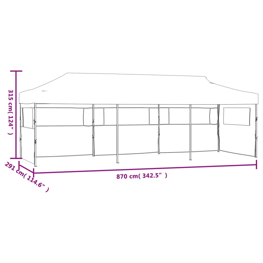 Cort De Petrecere Pliabil Cu 5 Pereți Laterali, , 3 X 9 M