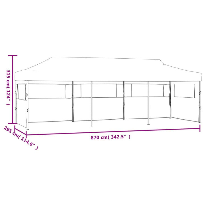 Cort De Petrecere Pliabil Cu 5 Pereți Laterali, , 3 X 9 M
