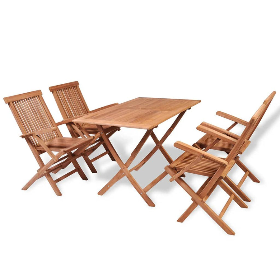 Set Mobilier Grădină, 5 Piese, Lemn Masiv De Tec