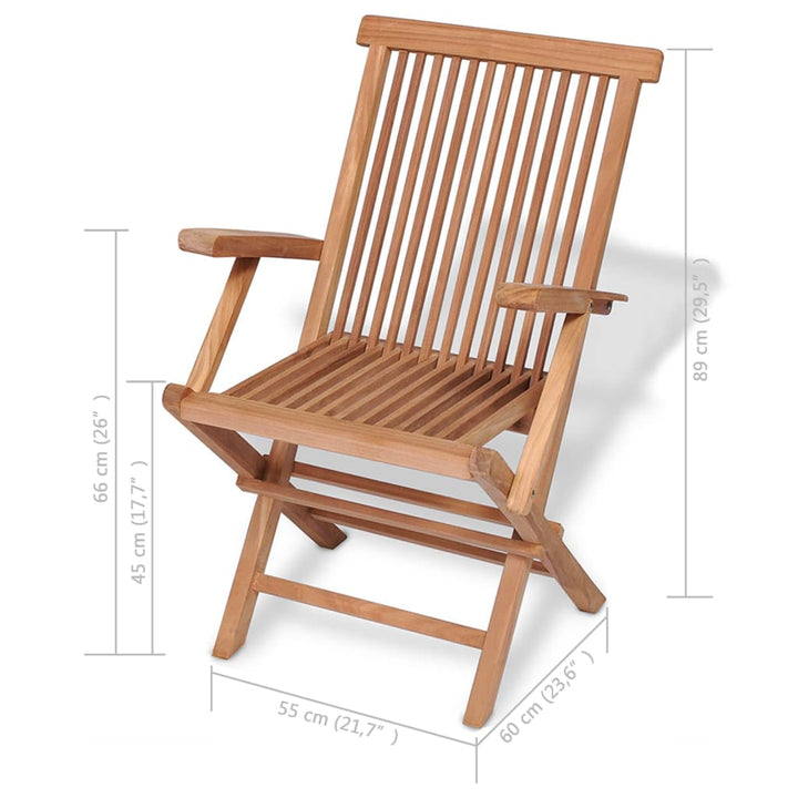 Set Mobilier Grădină, 5 Piese, Lemn Masiv De Tec