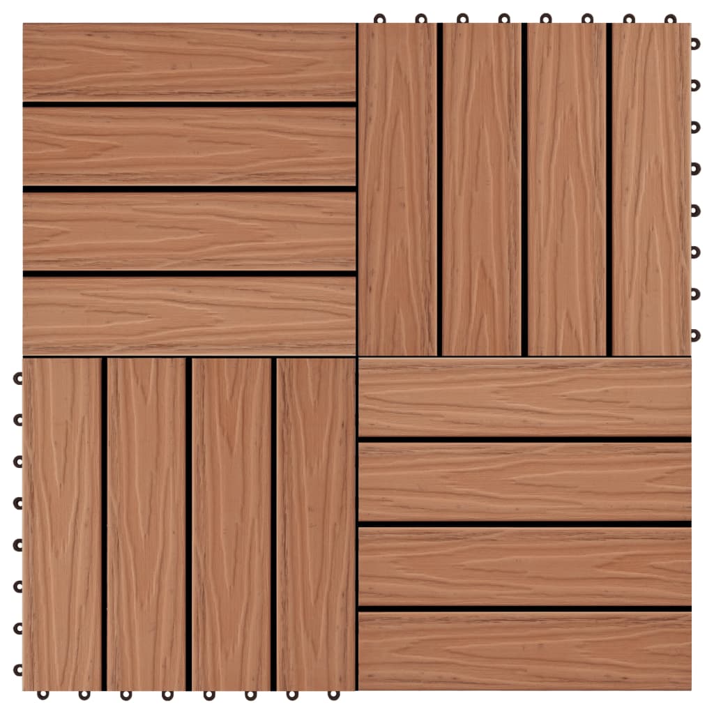 Plăci Podea În Relief Wpc, 11 Buc., 30 X 30 Cm, 1 Mp,