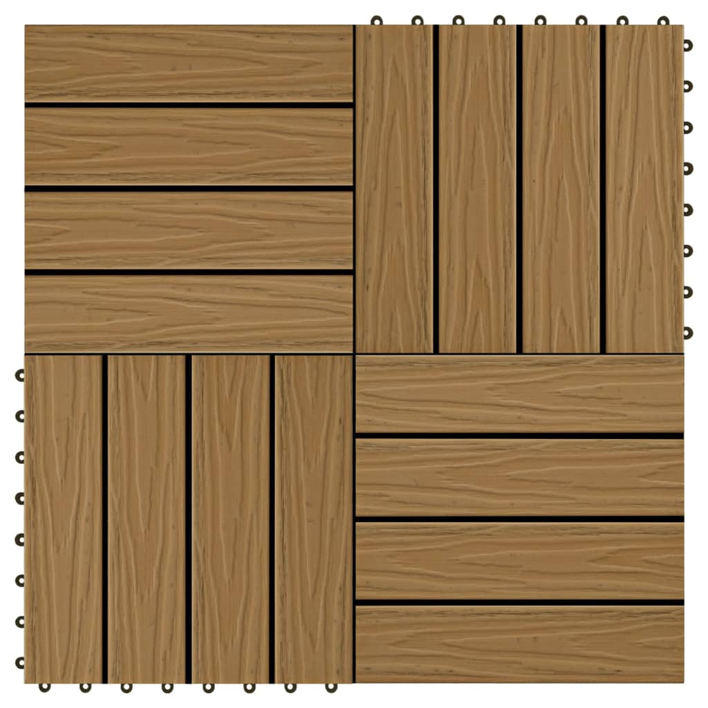 Plăci Podea În Relief Wpc, 11 Buc., 30 X 30 Cm, 1 Mp,