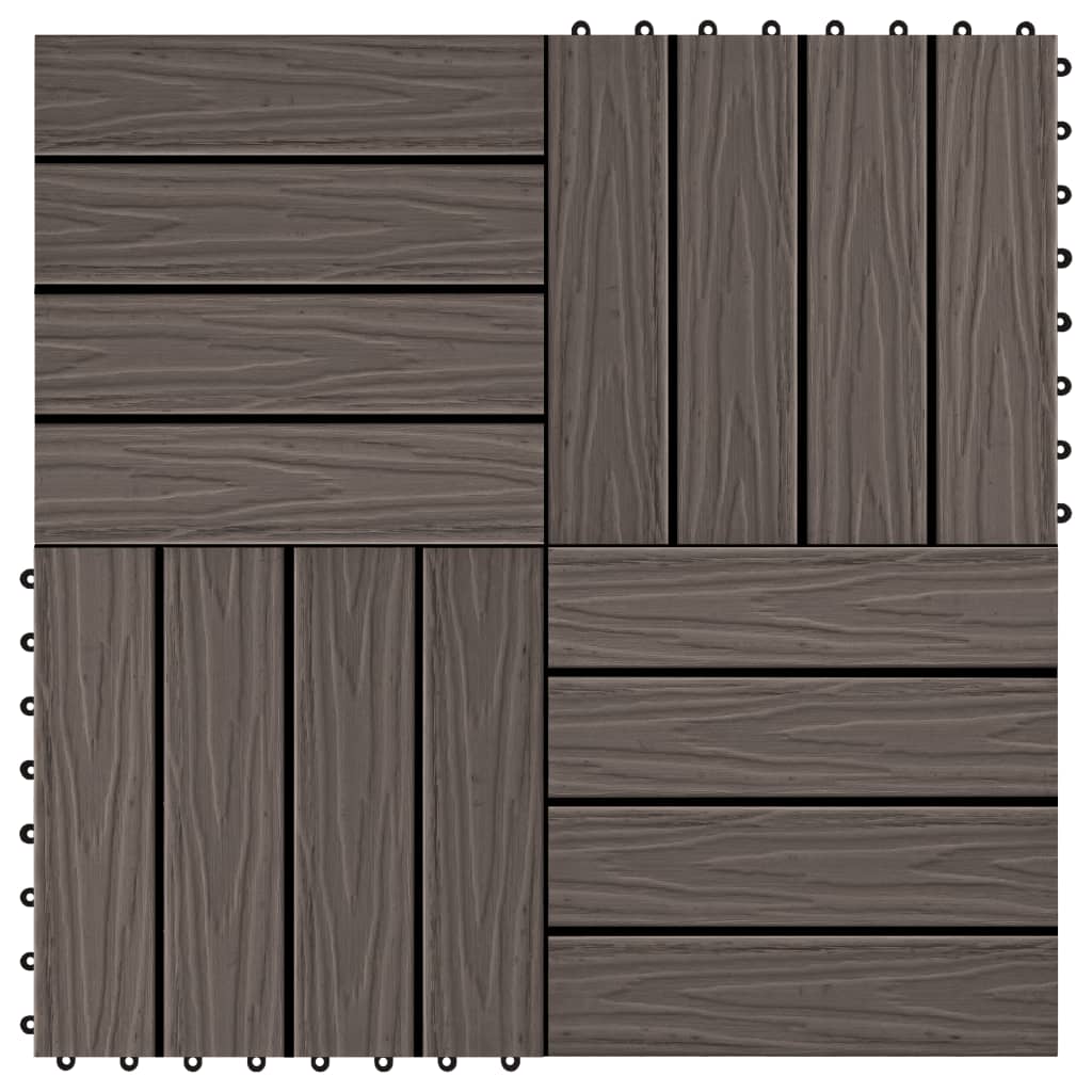 Plăci Podea În Relief Wpc, 11 Buc., 30 X 30 Cm, 1 Mp,