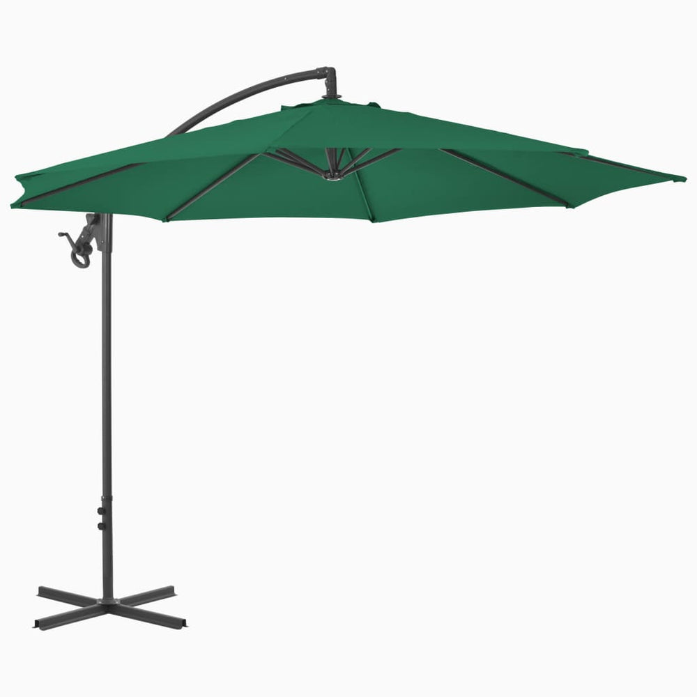 Umbrelă În Consolă De Grădină, Stâlp Din Oțel, Verde, 300 Cm