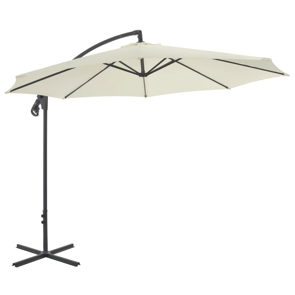 Umbrelă În Consolă De Grădină, Stâlp Din Oțel, Verde, 300 Cm