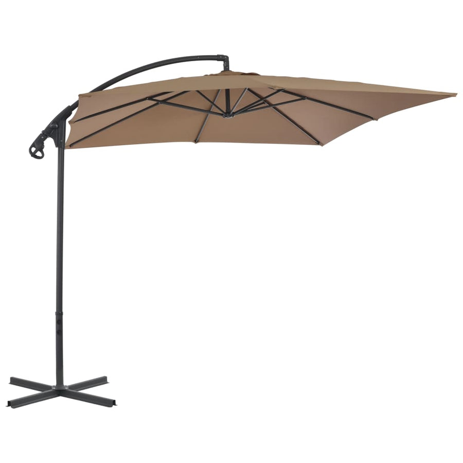 Umbrelă În Consolă Cu Stâlp Din Oțel, Taupe, 250X250 Cm