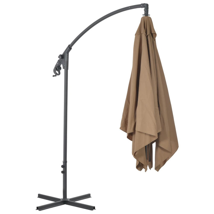 Umbrelă În Consolă Cu Stâlp Din Oțel, Taupe, 250X250 Cm