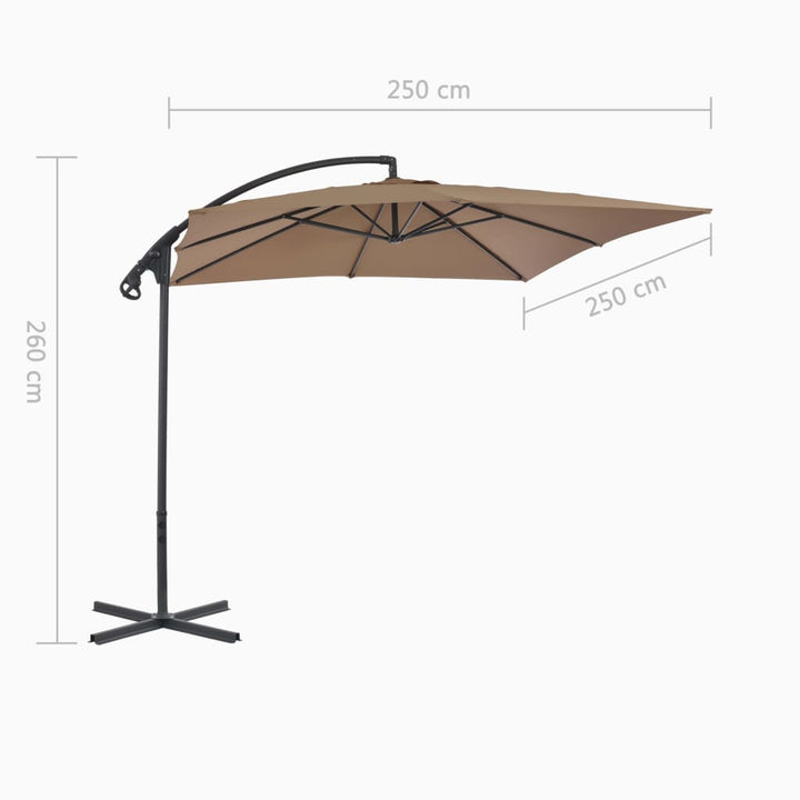 Umbrelă În Consolă Cu Stâlp Din Oțel, Taupe, 250X250 Cm