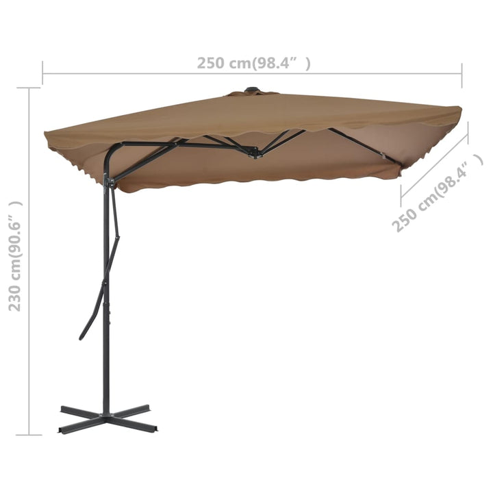 Umbrelă Soare De Exterior, Stâlp Oțel, , 250 X 250 Cm