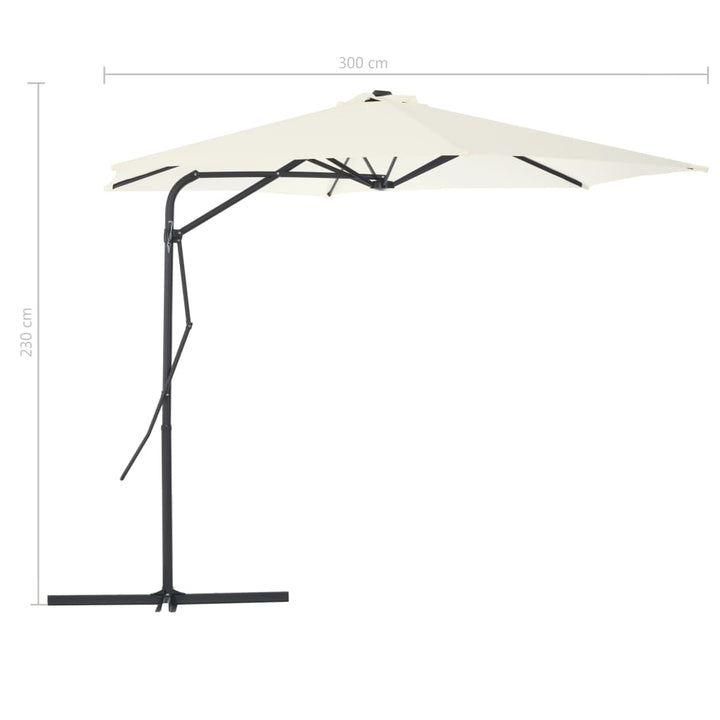 Umbrelă Soare De Exterior Cu Stâlp Din Oțel, , 300 Cm