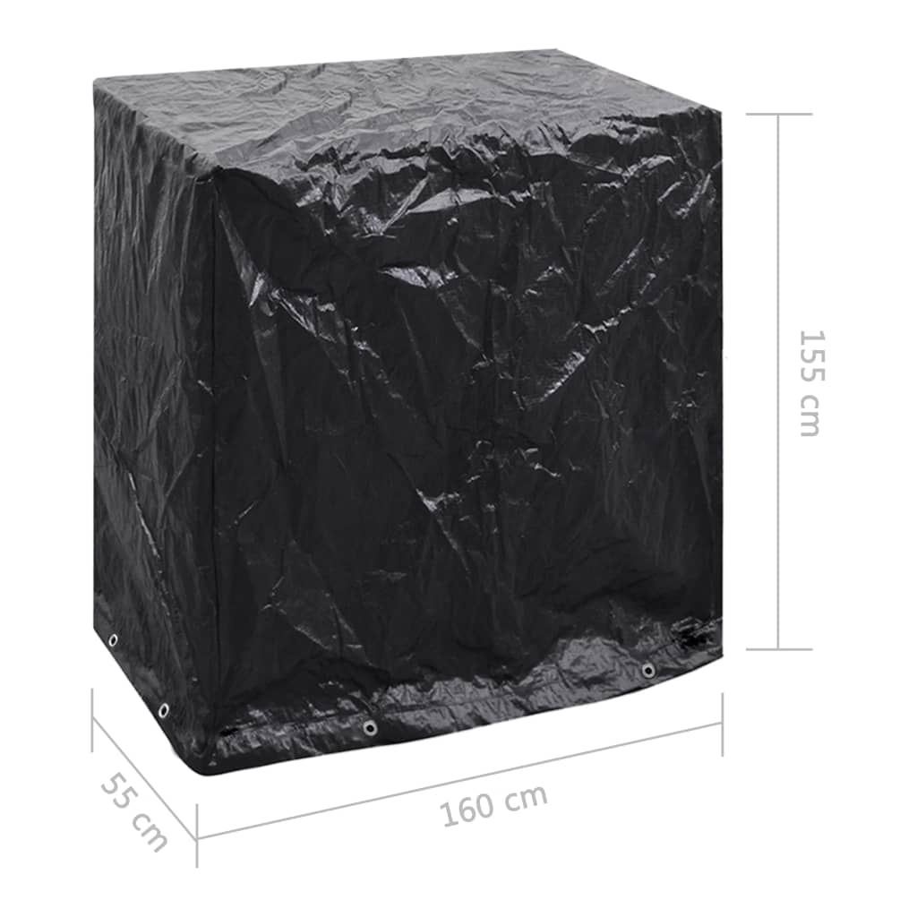 Husă Mobilier Grădină Masă Tenis 2 Buc, 8 Ocheți, 160X55X182 Cm