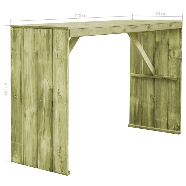 Masă De Bar, 170 X 60 X 110 Cm, Lemn De Pin Tratat