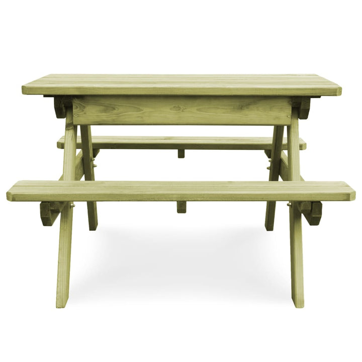 Masă De Picnic Cu Bănci De Copii, 90X90X58 Cm, Lemn Pin Tratat