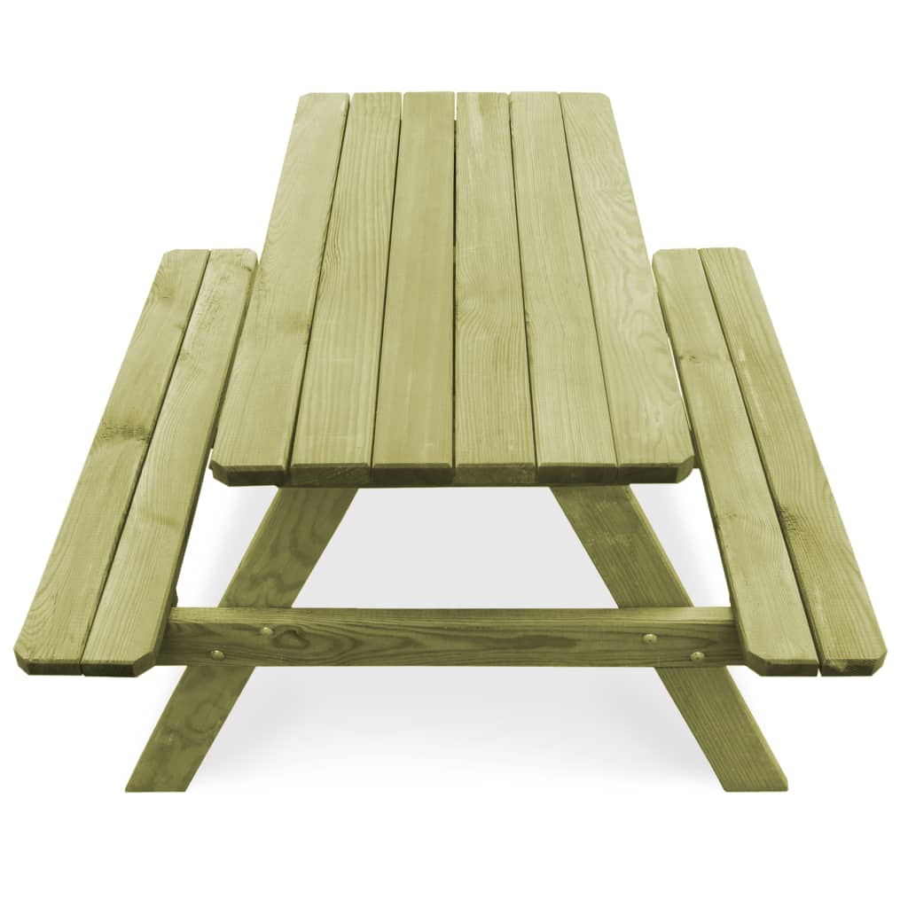 Masă De Picnic Cu Bănci De Copii, 90X90X58 Cm, Lemn Pin Tratat