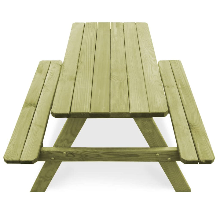 Masă De Picnic Cu Bănci De Copii, 90X90X58 Cm, Lemn Pin Tratat