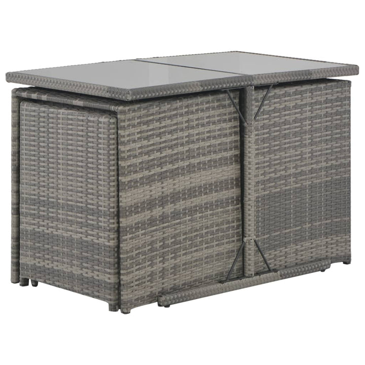 Set Mobilier De Exterior Cu Perne, 7 Piese, Gri, Poliratan