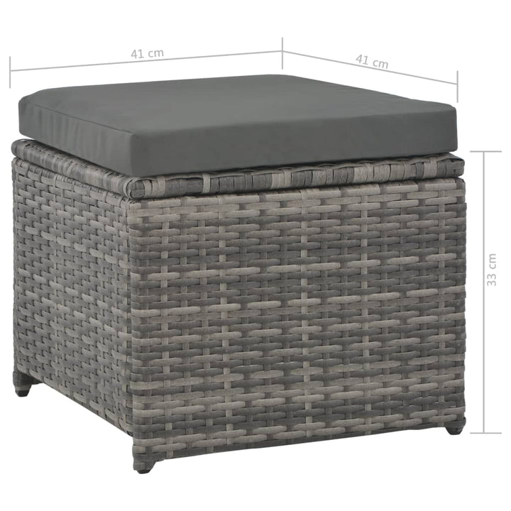 Set Mobilier De Exterior Cu Perne, 7 Piese, Gri, Poliratan