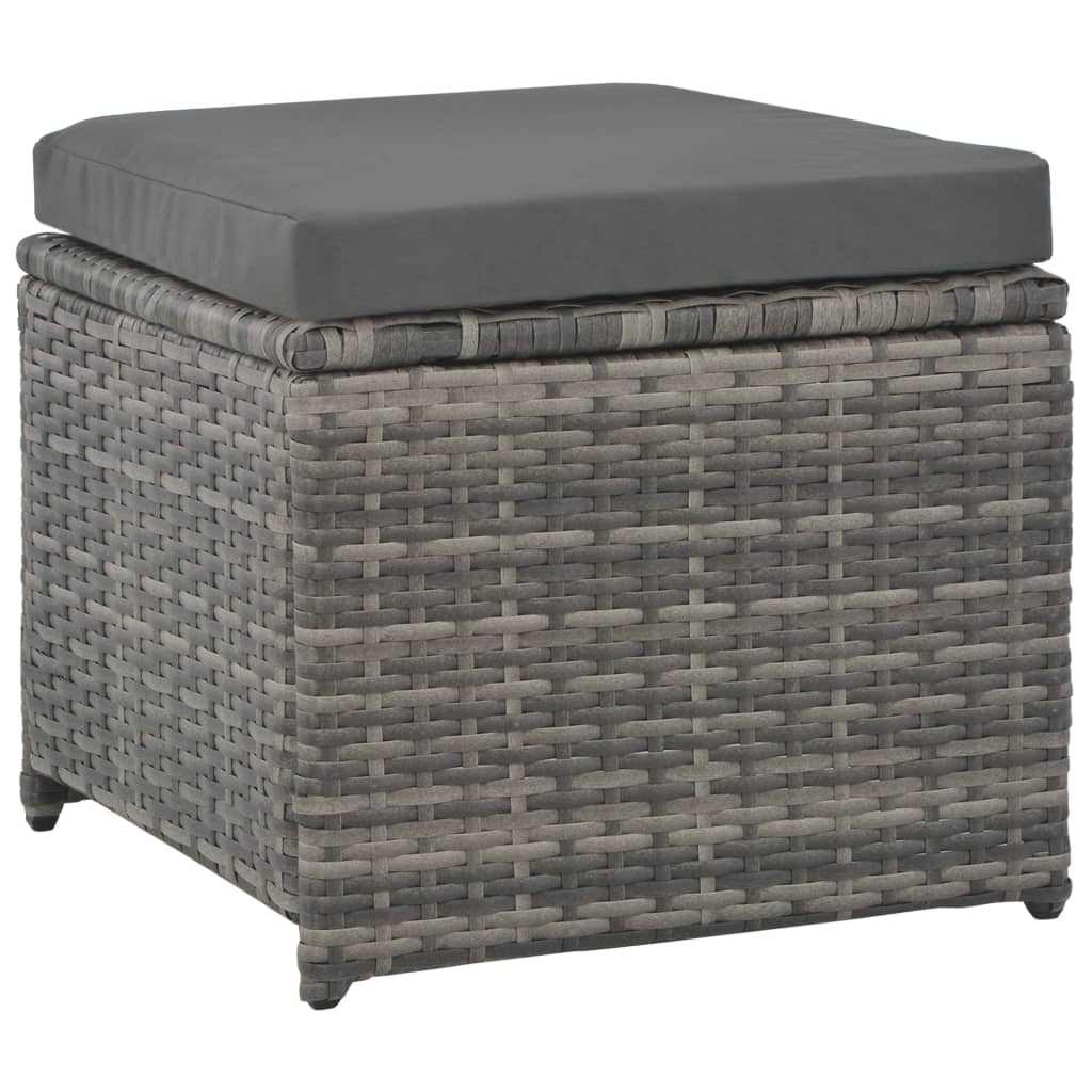 Set Mobilier De Exterior Cu Perne, 7 Piese, Gri, Poliratan