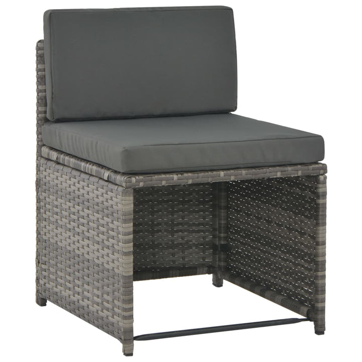 Set Mobilier De Exterior Cu Perne, 7 Piese, Gri, Poliratan