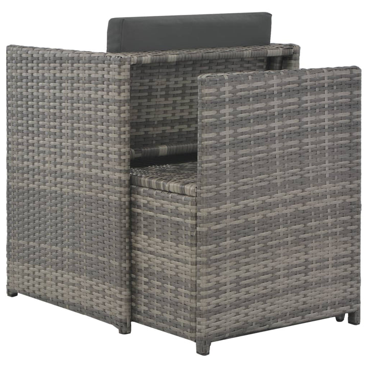 Set Mobilier De Exterior Cu Perne, 7 Piese, Gri, Poliratan
