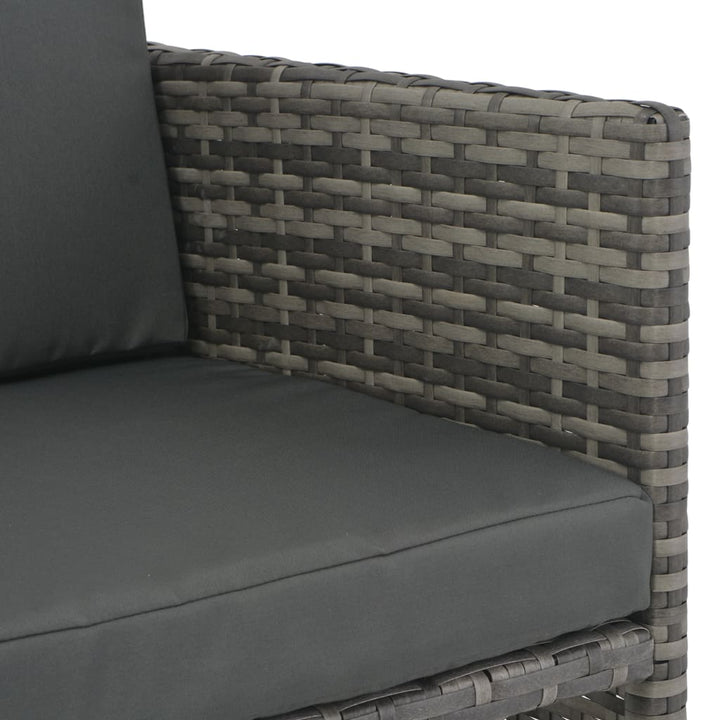 Set Mobilier De Exterior Cu Perne, 7 Piese, Gri, Poliratan